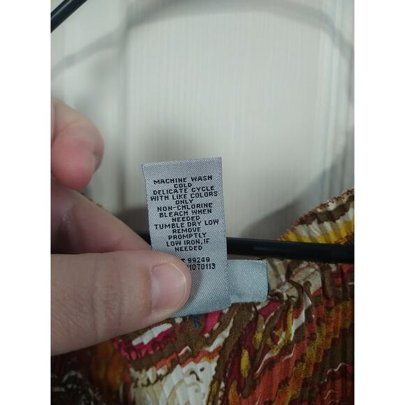 Catherines Woman 2X Semi Sheer Blouse V Tassel Neck 3/4 Sleeve Paisley Tunic Top - Picture 8 of 9